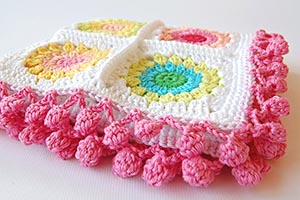 Crochet pom pom edge free pattern