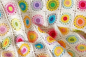 Beautiful granny square crochet blanket