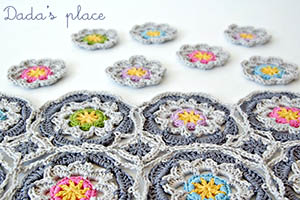 Flowery crochet motif free pattern