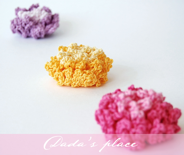 Beautiful colorful crochet flowers