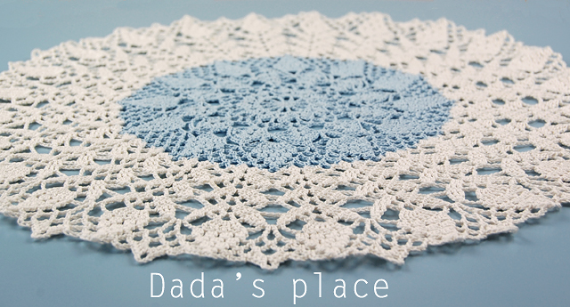 Blue white doily