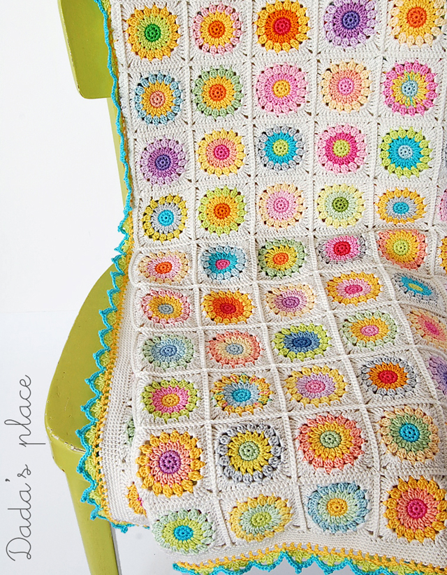 Colorful crochet blanket