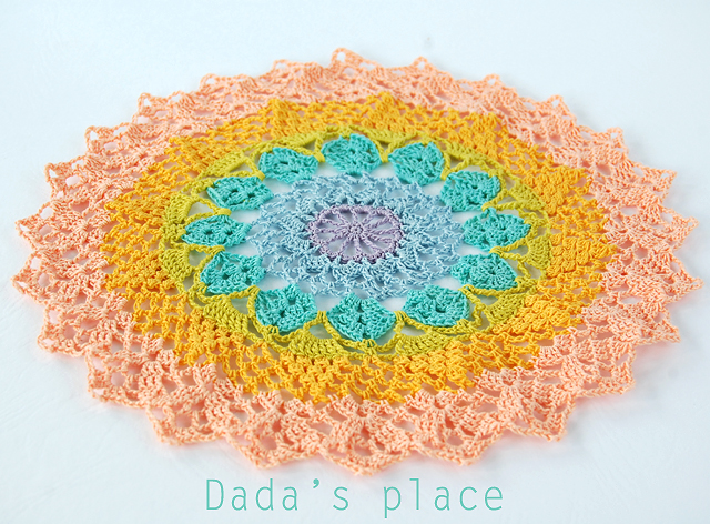 Colorful crochet doily