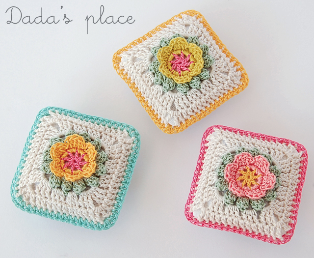 Colorful crochet lavender sachets