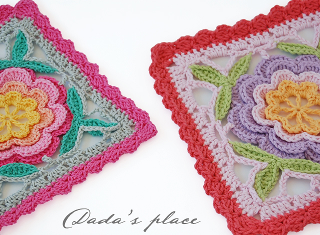 Colorful crochet potholders