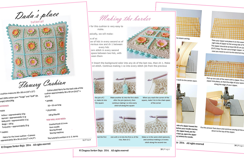 Crochet cushion pattern and step by step tutorial