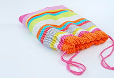 Crochet drawstring project bag