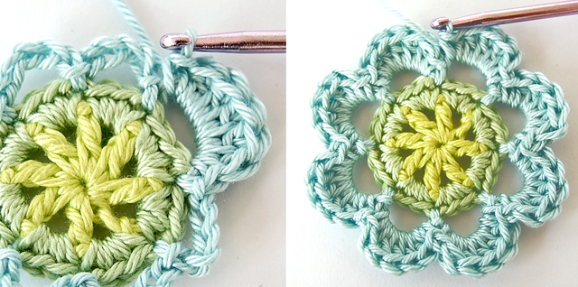 Crochet flower free step by step photo tutorial for beginners