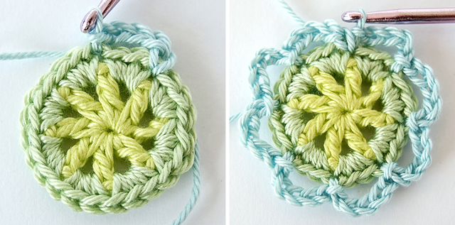 Crochet flower free step by step photo tutorial