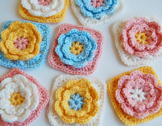 Crochet granny square free pattern