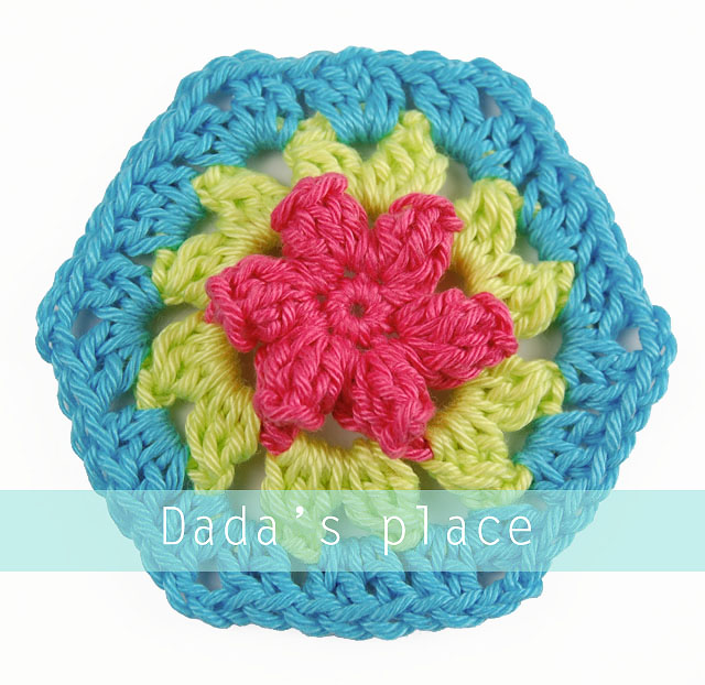 Crochet hexagon flower