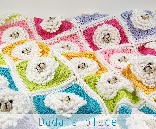 Crochet little sheep baby blanket