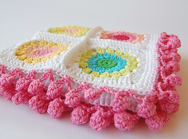 Crochet pom pom edge free pattern
