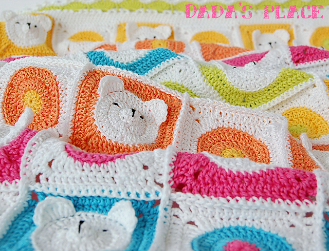 Cute animal crochet baby blanket pattern