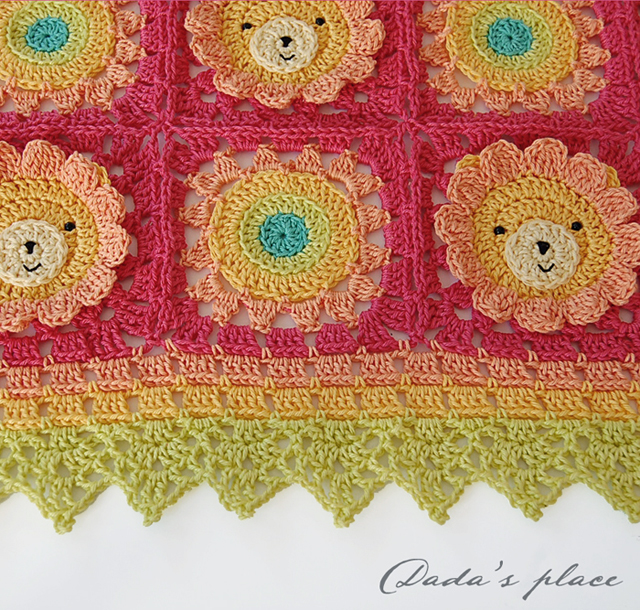 Cute little lion crochet blanket pattern