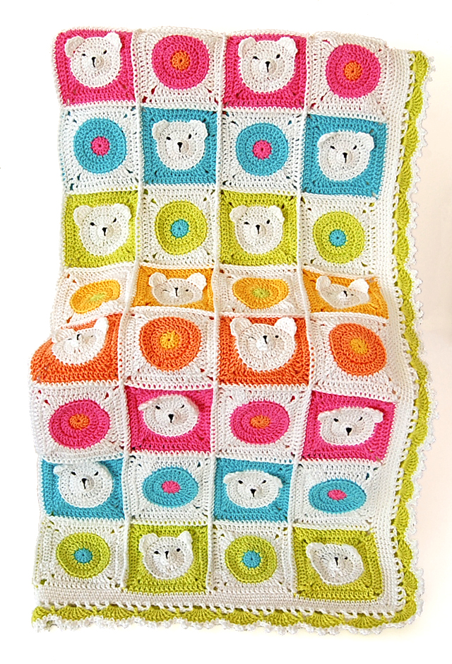 Cute teddy bear crochet blanket pattern