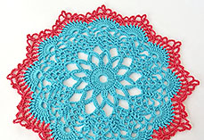 Red And Blue Doily