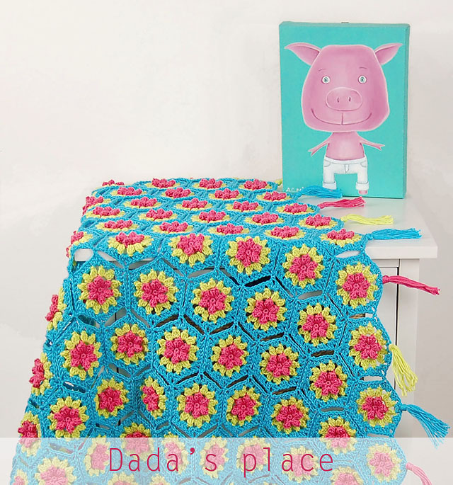 Dadas place hexagon blanket free pattern