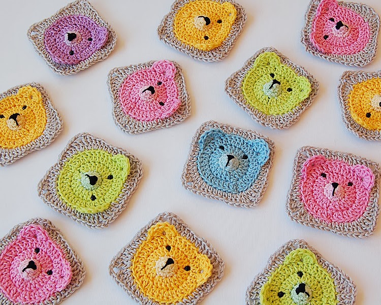 Dadas place teddy bear granny square