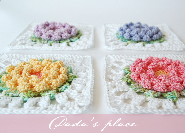 Dadas place victorian flower granny square