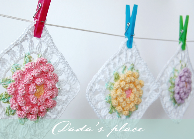 Flower granny square pattern and step by step photo tutorial