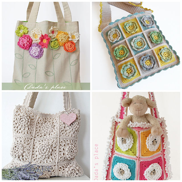 Four cute crochet bags