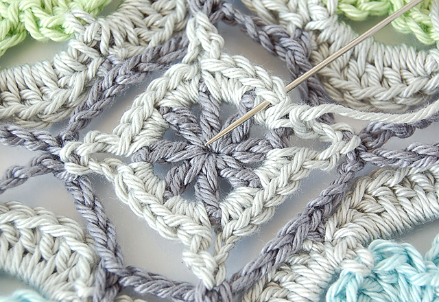 Free crochet motif step by step photo tutorial