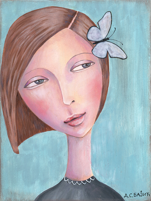 Girl with a butterfly