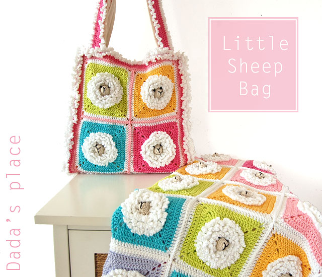 Little Sheep Crochet Bag with Little Sheep Crochet Blanket