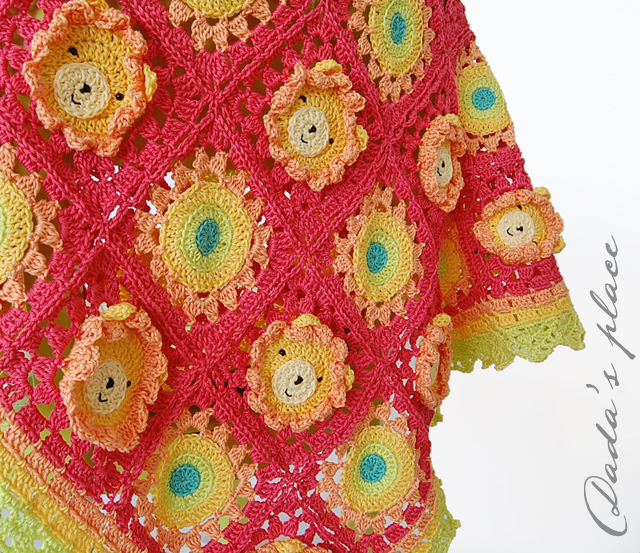 Little lion crochet baby blanket pattern