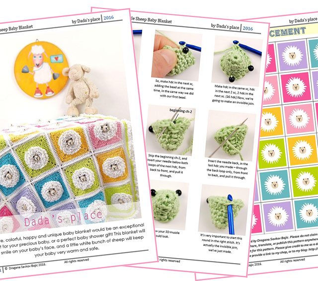 Little sheep crochet blanket step by step tutorial Little sheep crochet blanket step by step tutorial