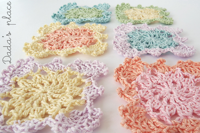 Pastel crochet granny squares