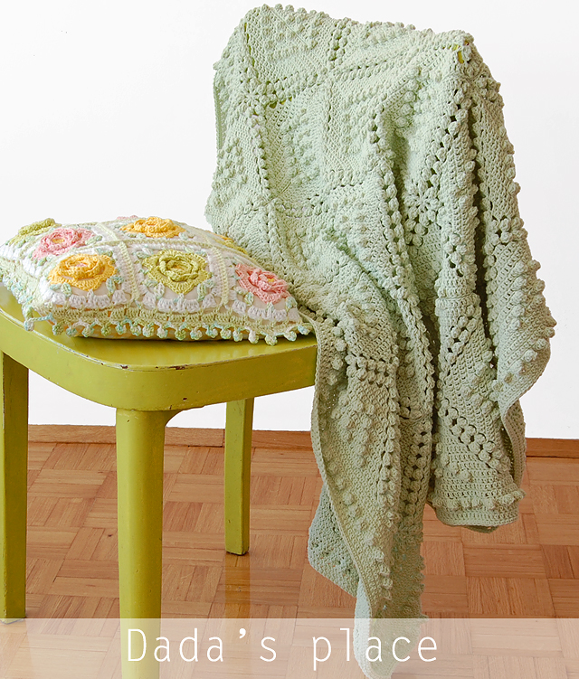 Popcorn granny square blanket free pattern