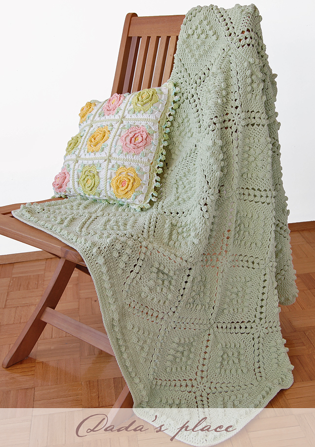 Popcorn granny square blanket free pattern