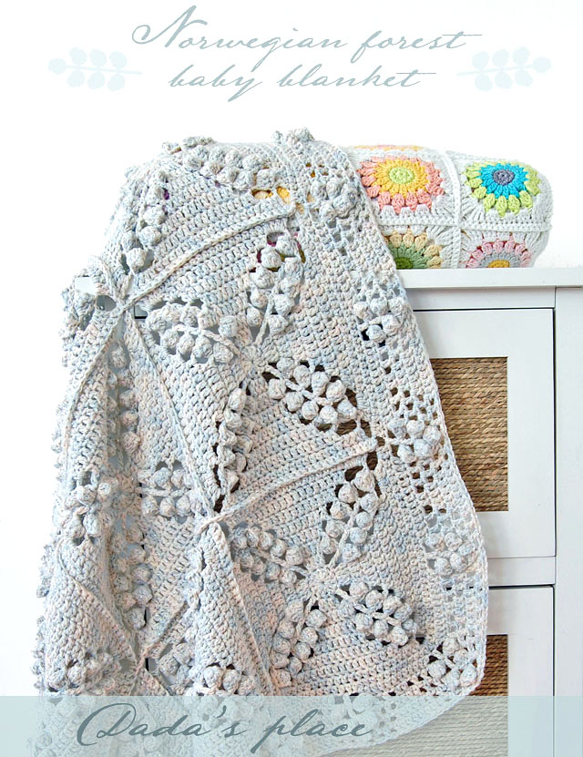 Popcorn granny square blanket pattern