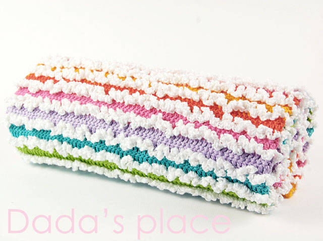 Rainbow ruffle crochet baby blanket