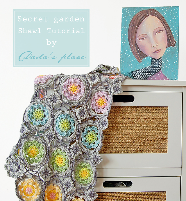 Secret garden crochet shawl free step by step photo tutorial