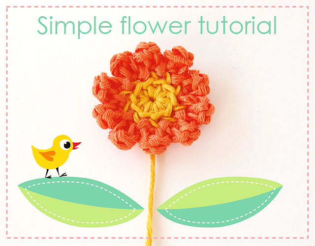 Simple crochet flower free tutorial 