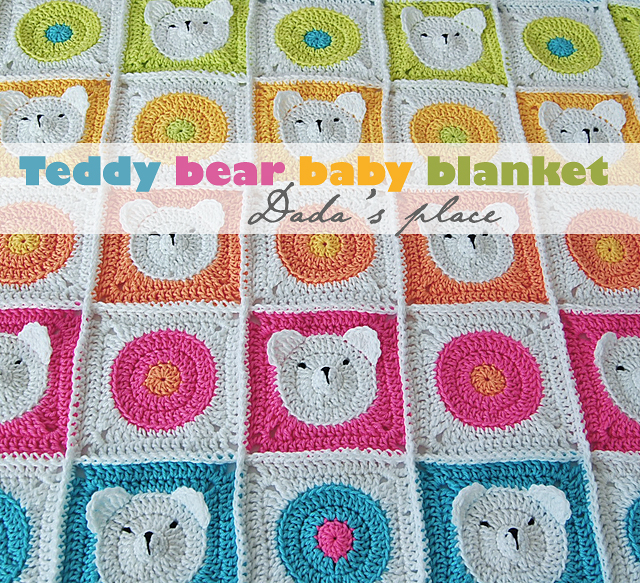 Teddy bear granny square pattern