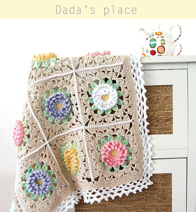 Vintage granny square crochet blanket pattern