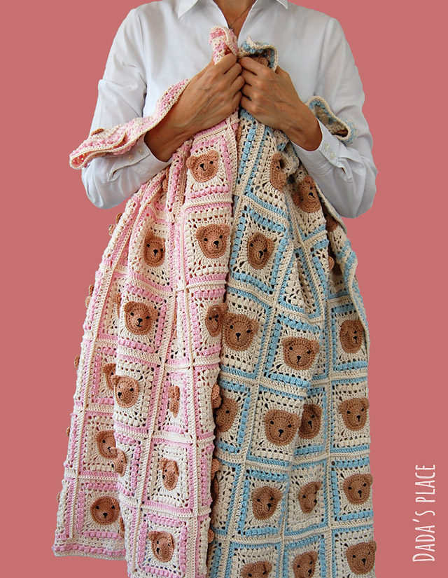 Vintage teddy bear crochet blanket pattern