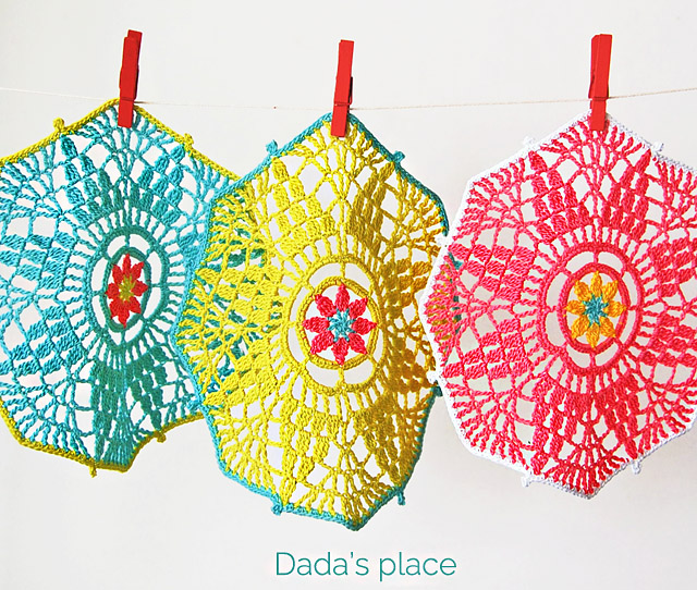 colorful doilies