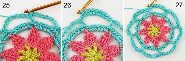 free crochet doily step-by-step tutorial by Dadas place 