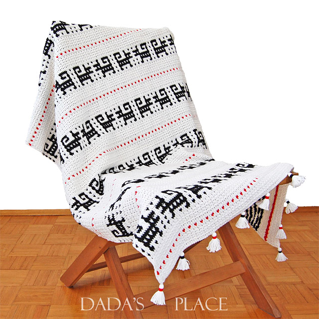 Mosaic crochet blanket pattern by Dadas place 2