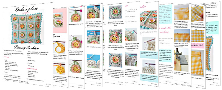 Flowery Crochet Cushion-sheets